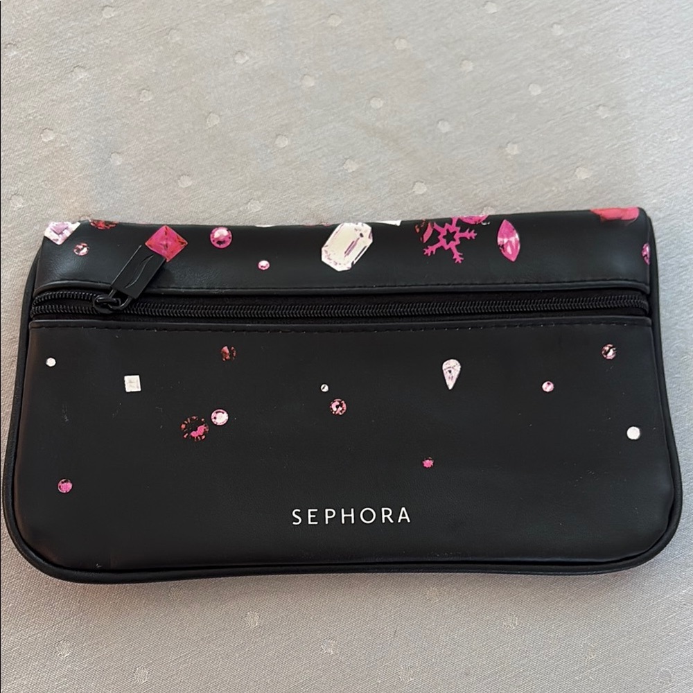 Sephora Black and Pink Cosmetic Bag